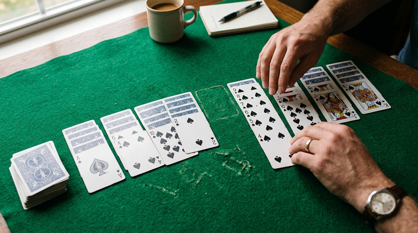 spider solitaire empty reserve illustration for 247 Spider Solitaire